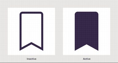 A flag icon, one filled with purple and the other just an outline